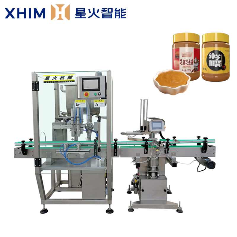 雙頭醬料灌裝旋蓋一體機-灌裝旋蓋機生產線