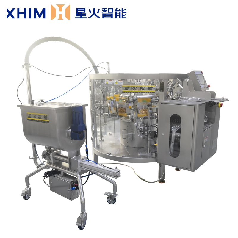 全自動(dòng)醬料食品包裝機(jī)-預(yù)制袋高湯包裝機(jī)